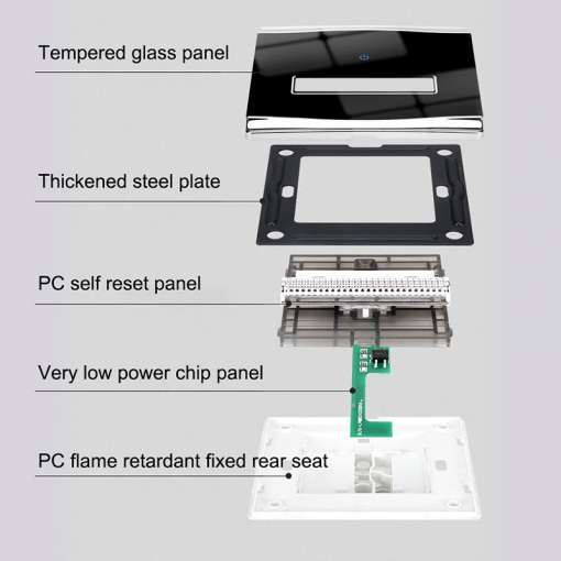 YINKA-Toughened-Glass-Panel-Switch-16A-1-Gang-2-Way-Switch-LED-Indicator-Wall-Switch-86-4 – saadaval Tootemaailm e-kaubamajas