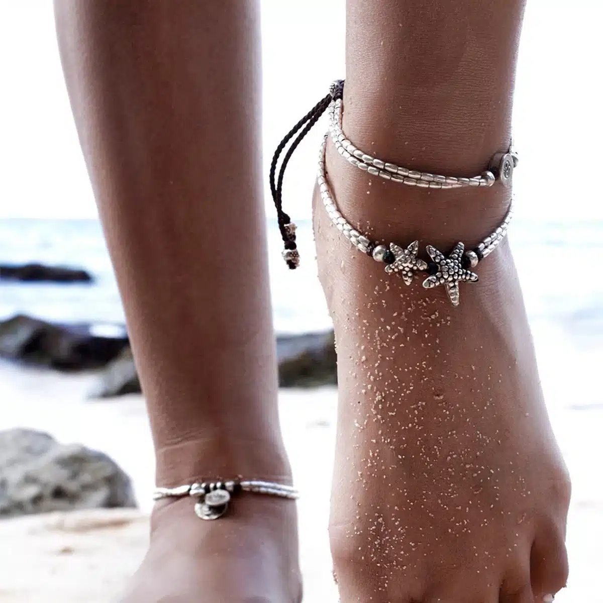 Vintage Bracelet Foot Jewelry Retro Anklet For Women Girls Ankle Leg Chain Charm Starfish Beads Bracelet Fashion Beach Jewelry 20