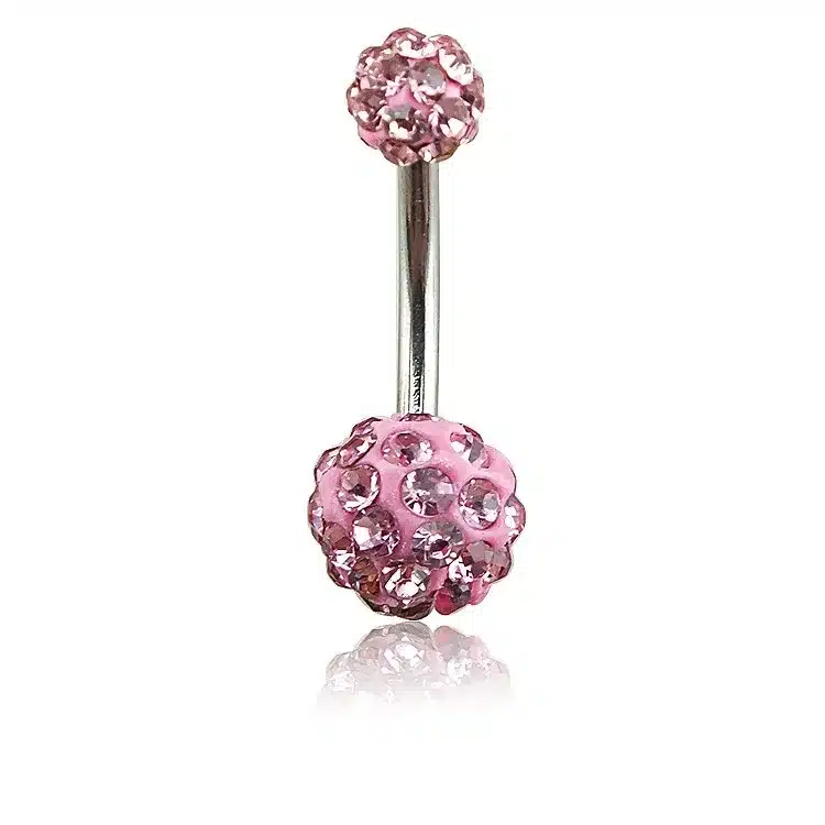 Belly Piercing Surgical Steel Belly Navel Button Rings body piercing jewelry Wholesale 14G Surgical Steel with double crystal 16