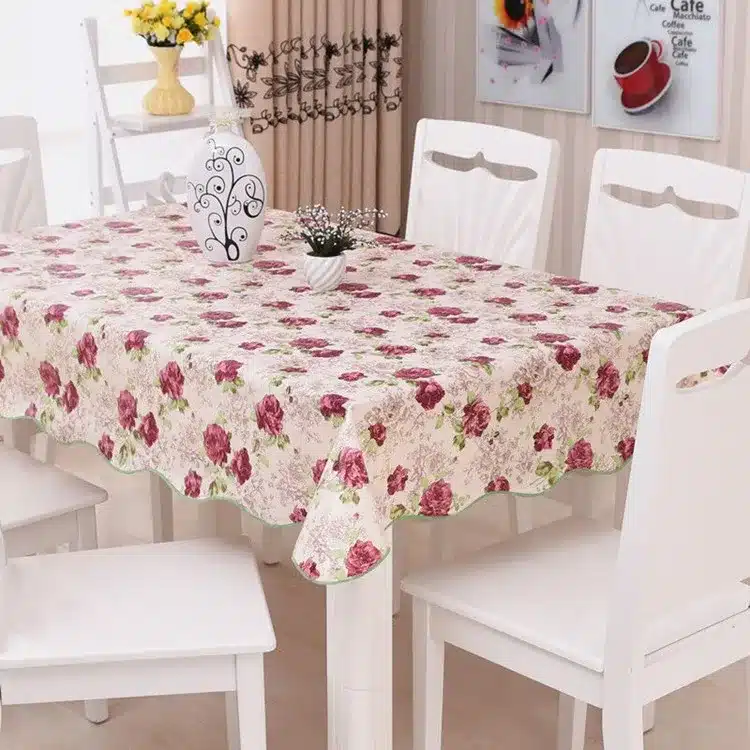 Geminbowl Oil proof waterproof PVC pad dining Anti scald Picnic table cover rose floral tablecloth Multisize 10