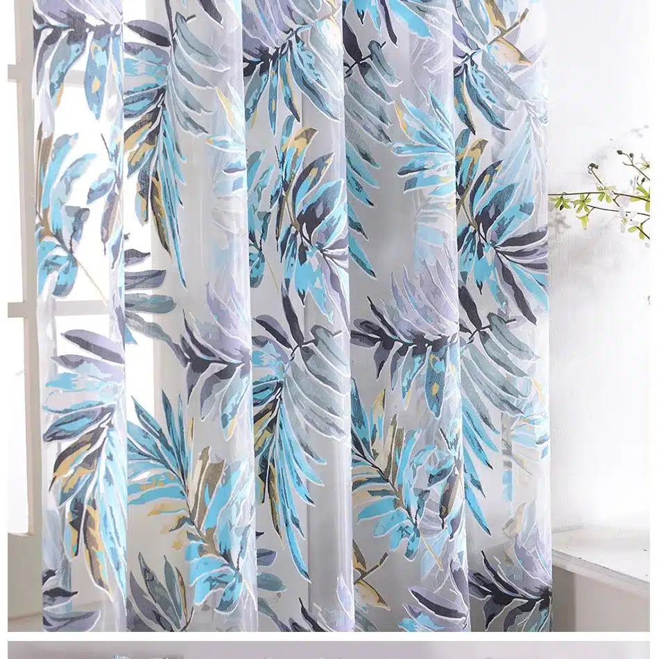 Top Finel Tropical Leaves Embroidered Sheer Curtains for Living Room Bedroom Cheap Organza Curtains Tulle for Window Treatments 16