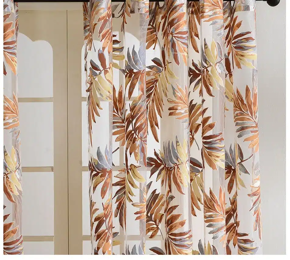 Top Finel Tropical Leaves Embroidered Sheer Curtains for Living Room Bedroom Cheap Organza Curtains Tulle for Window Treatments 23