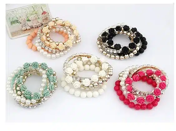 Kymyad Bracelets for Women Charm Bracelets & Bangles Summer Jewelry Beads Flower Bijoux Elastic Pulseira Feminina Pulseras Mujer 3