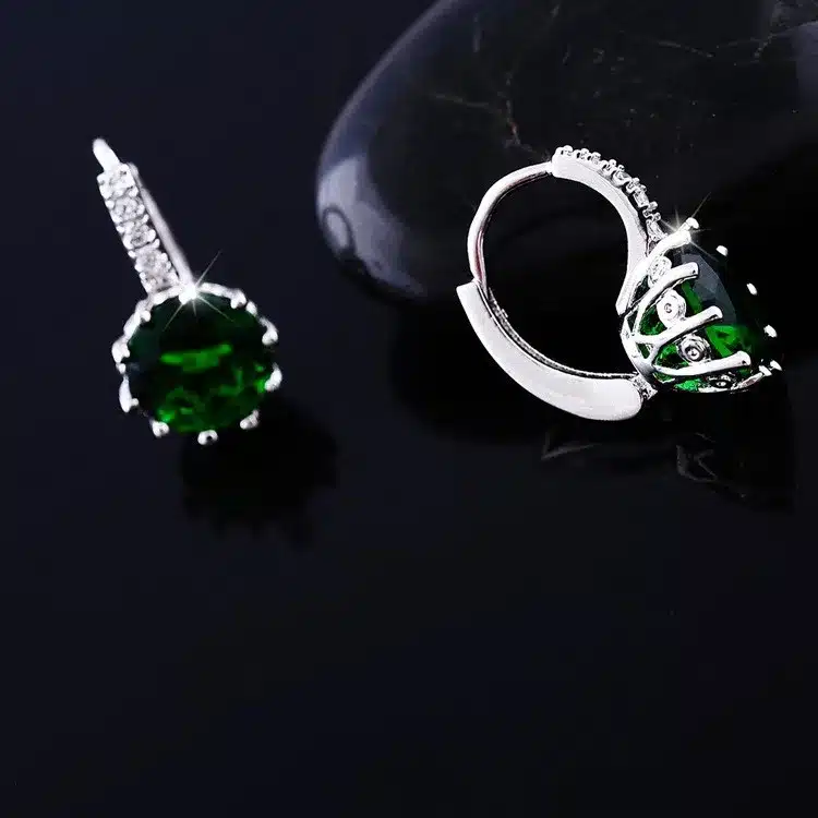 8 Colors Silver Pink Blue Crystal Large Crystal Earrings with Stones Cubic Zirconia Women's Earings Boucle D'oreille Femme DML49 30