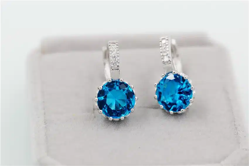 8 Colors Silver Pink Blue Crystal Large Crystal Earrings with Stones Cubic Zirconia Women's Earings Boucle D'oreille Femme DML49 37