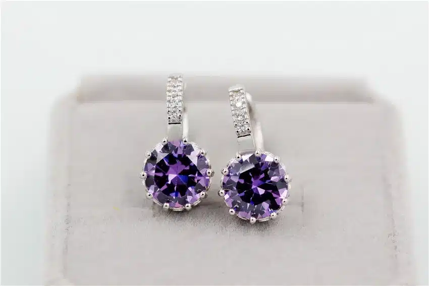 8 Colors Silver Pink Blue Crystal Large Crystal Earrings with Stones Cubic Zirconia Women's Earings Boucle D'oreille Femme DML49 39