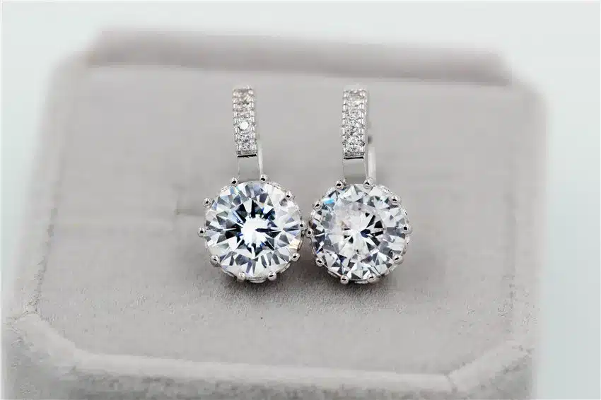 8 Colors Silver Pink Blue Crystal Large Crystal Earrings with Stones Cubic Zirconia Women's Earings Boucle D'oreille Femme DML49 44