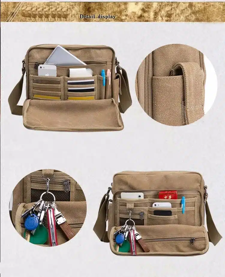 New 2017 Multifunctional Men Crossbody Messenger Bags Canvas Vintage Casual Shoulder Bags Men's Travel Bags 16