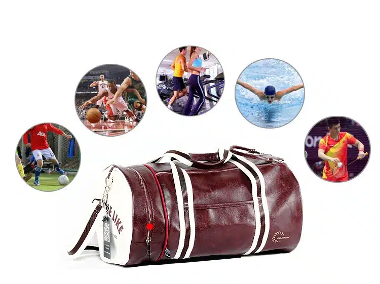 2017 Hot PU Barrel Unisex Gym Bag Fitness Training Shoulder Bag With Independent Shoes Pocket Mixed Color Sports Bag Big Size 12
