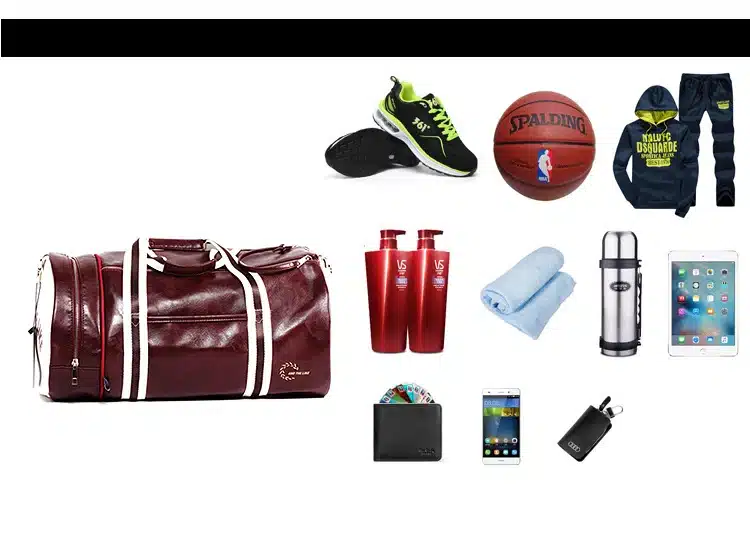 2017 Hot PU Barrel Unisex Gym Bag Fitness Training Shoulder Bag With Independent Shoes Pocket Mixed Color Sports Bag Big Size 14