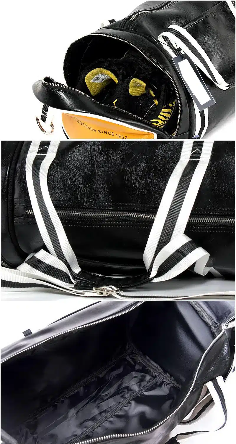 2017 Hot PU Barrel Unisex Gym Bag Fitness Training Shoulder Bag With Independent Shoes Pocket Mixed Color Sports Bag Big Size 17