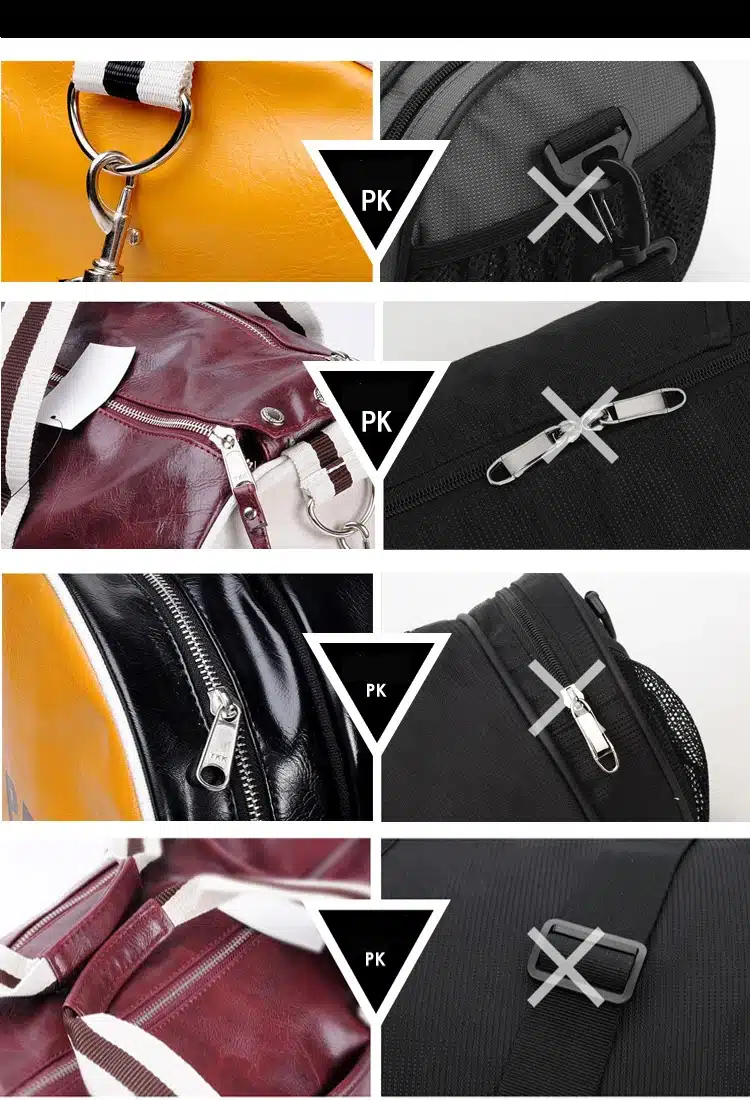 2017 Hot PU Barrel Unisex Gym Bag Fitness Training Shoulder Bag With Independent Shoes Pocket Mixed Color Sports Bag Big Size 18