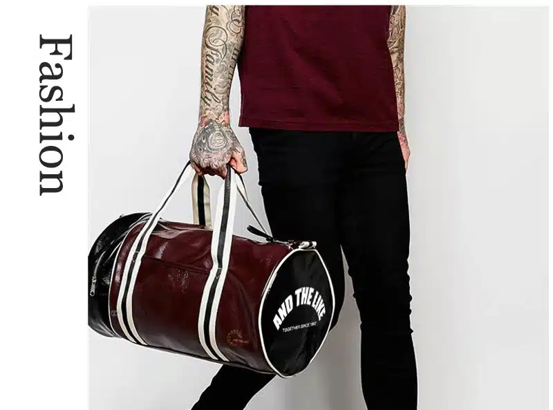 2017 Hot PU Barrel Unisex Gym Bag Fitness Training Shoulder Bag With Independent Shoes Pocket Mixed Color Sports Bag Big Size 19
