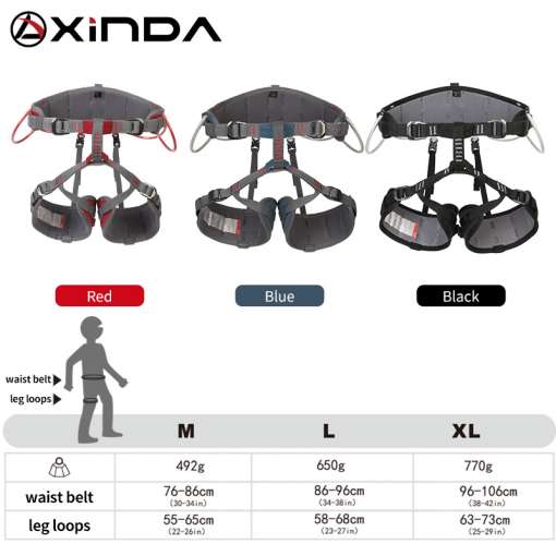 XINDA-Camping-Half-Safety-Belt-Rock-Climbing-Outdoor-Expand-Training-Half-Body-Harness-Protective-Supplies-Survival-3 – saadaval Tootemaailm e-kaubamajas