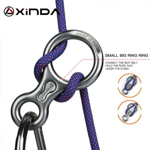 XINDA-Rock-Climbing-8-Shape-Ring-Abseiling-Device-35kN-Descender-Belay-Rappelling-Rescue-Eight-Ring-Outdoor-3 – saadaval Tootemaailm e-kaubamajas