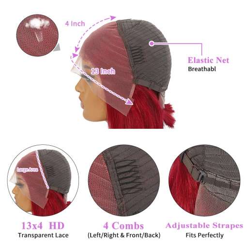 Straight-Bob-Hair-Wig-Human-Hair-Colored-99J-Burgundy-13×4-Full-Lace-Bob-Wig-Lace-Front-3 – saadaval Tootemaailm e-kaubamajas