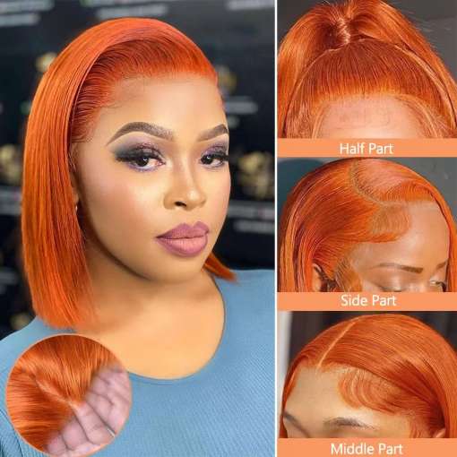 Ginger-Orange-Lace-Front-Wig-Human-Hair-Straight-Bob-Wigs-13X4-Lace-Frontal-Wigs-Transparent-Large-1 – saadaval Tootemaailm e-kaubamajas