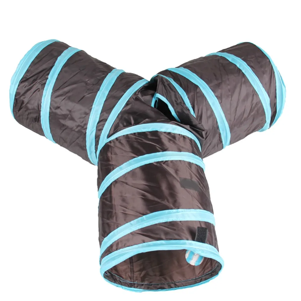 Foldable 3 Holes Pet Cat Tunnel Toys Indoor Outdoor Pet Cats Training Toy Kitten Rabbit Funny Cat Tunnel House Toys 11