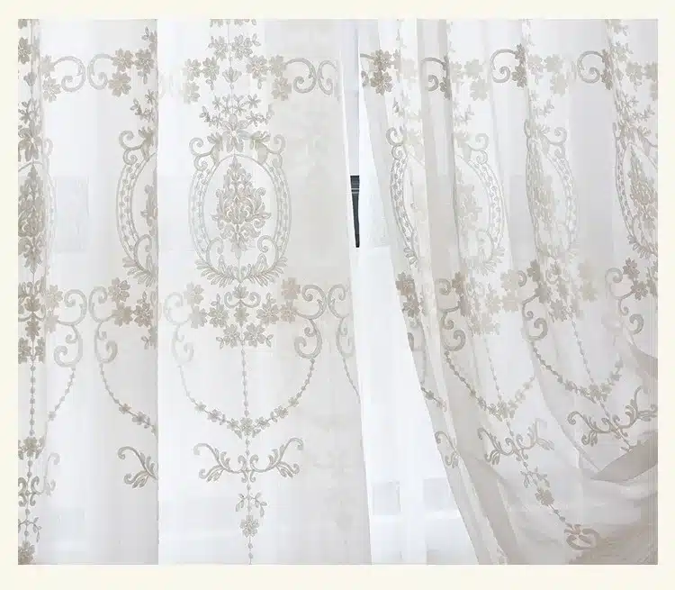 European White Embroidered Voile Curtains for the Bedroom Sheer Curtains for Living Room Tulle Window Curtains 12