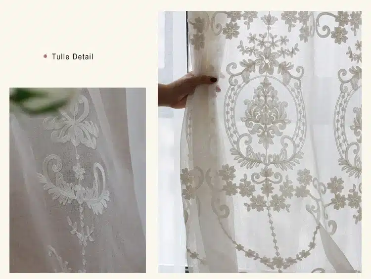 European White Embroidered Voile Curtains for the Bedroom Sheer Curtains for Living Room Tulle Window Curtains 14
