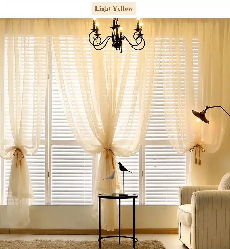 Organza Curtains for Living Room Solid Colors Sheer home Modern Bedroom Decorations Window Tulle Voile Curtain Panel (B509) 12