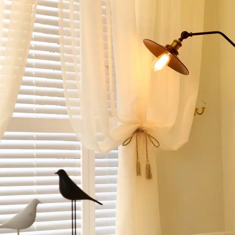Organza Curtains for Living Room Solid Colors Sheer home Modern Bedroom Decorations Window Tulle Voile Curtain Panel (B509) 13