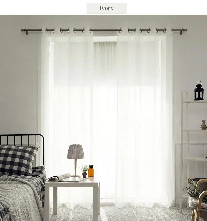 Organza Curtains for Living Room Solid Colors Sheer home Modern Bedroom Decorations Window Tulle Voile Curtain Panel (B509) 17
