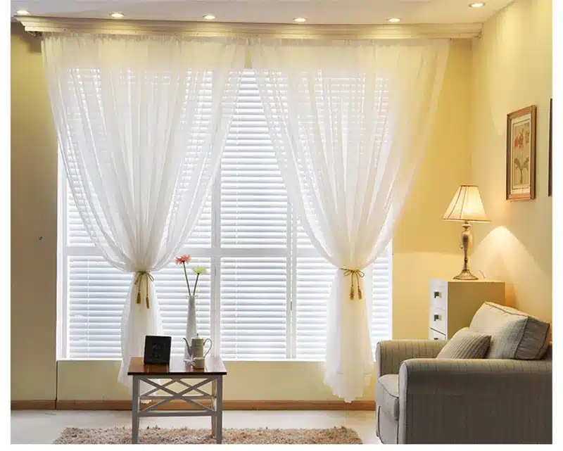 Organza Curtains for Living Room Solid Colors Sheer home Modern Bedroom Decorations Window Tulle Voile Curtain Panel (B509) 24