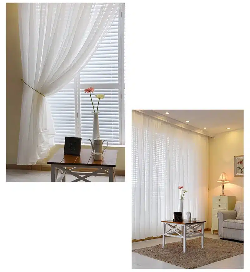 Organza Curtains for Living Room Solid Colors Sheer home Modern Bedroom Decorations Window Tulle Voile Curtain Panel (B509) 25