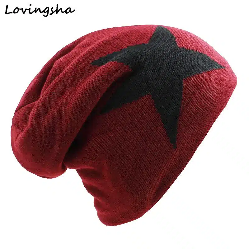 LOVINGSHA Faux Fur Warm Baggy Knitted Hat Men Beanies Knit Skullies Bonnet Hats For Men Women Beanie Men's Winter Hat Caps 31