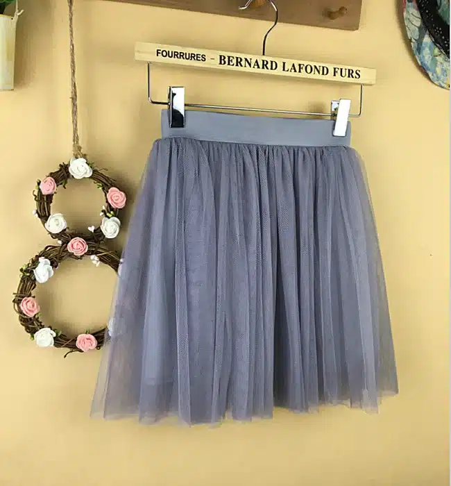 2017 Summer vintage skirts womens Elastic High Waist tulle mesh Skirt long Pleated tutu skirt women Saias midi faldas jupe 34
