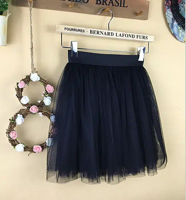 2017 Summer vintage skirts womens Elastic High Waist tulle mesh Skirt long Pleated tutu skirt women Saias midi faldas jupe 35
