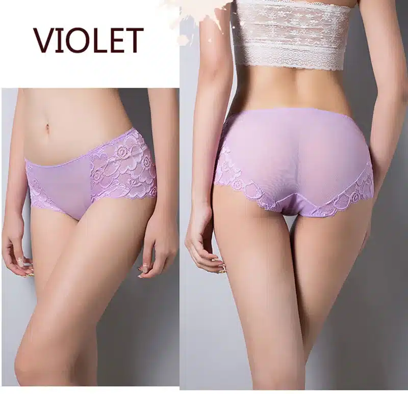 BllooBeell Women's Lace Underwear Sexy Panties Summer Lady Hollow Out Mid Rise Underpants Girl Briefs Crotch Cotton Size L/XL 33
