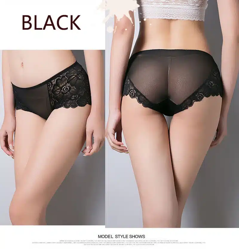 BllooBeell Women's Lace Underwear Sexy Panties Summer Lady Hollow Out Mid Rise Underpants Girl Briefs Crotch Cotton Size L/XL 39