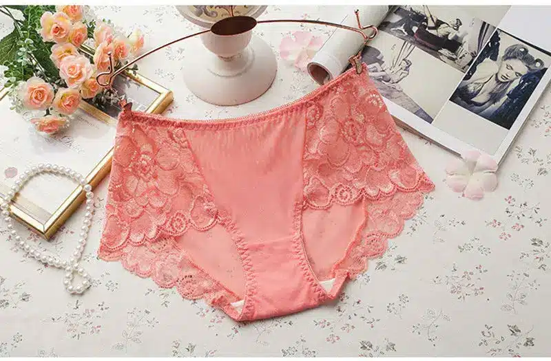 BllooBeell Women's Lace Underwear Sexy Panties Summer Lady Hollow Out Mid Rise Underpants Girl Briefs Crotch Cotton Size L/XL 45