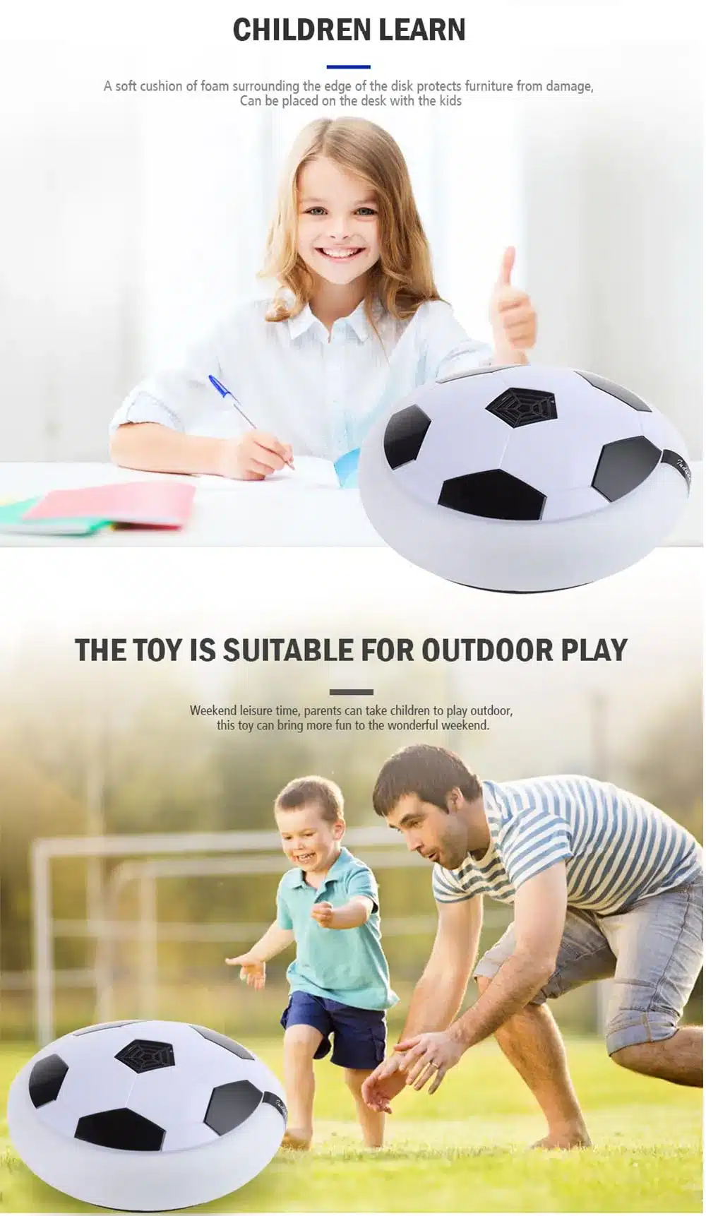 Funny LED Light Flashing Ball Toys Air Power Soccer Balls Disc Gliding Multi-surface Hovering Football Game Toy Kid Chidren Gift 11