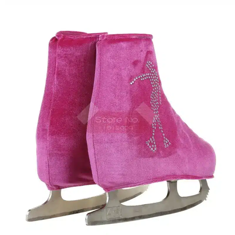 24 Colors Child Adult Velvet Ice Skating Figure Skating Shoes Cover Roller Skate Fabric Accessories White Skater 3 Rhinestone 27