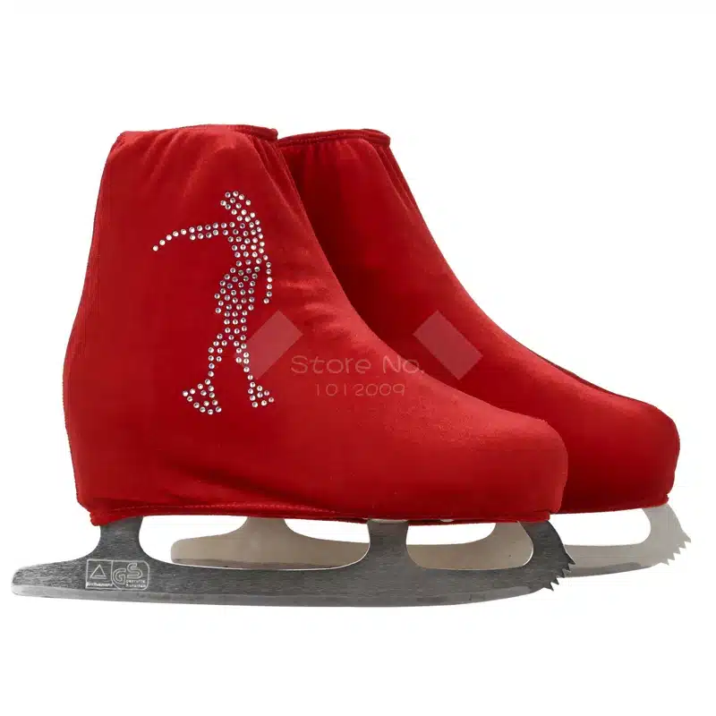 24 Colors Child Adult Velvet Ice Skating Figure Skating Shoes Cover Roller Skate Fabric Accessories White Skater 3 Rhinestone 29