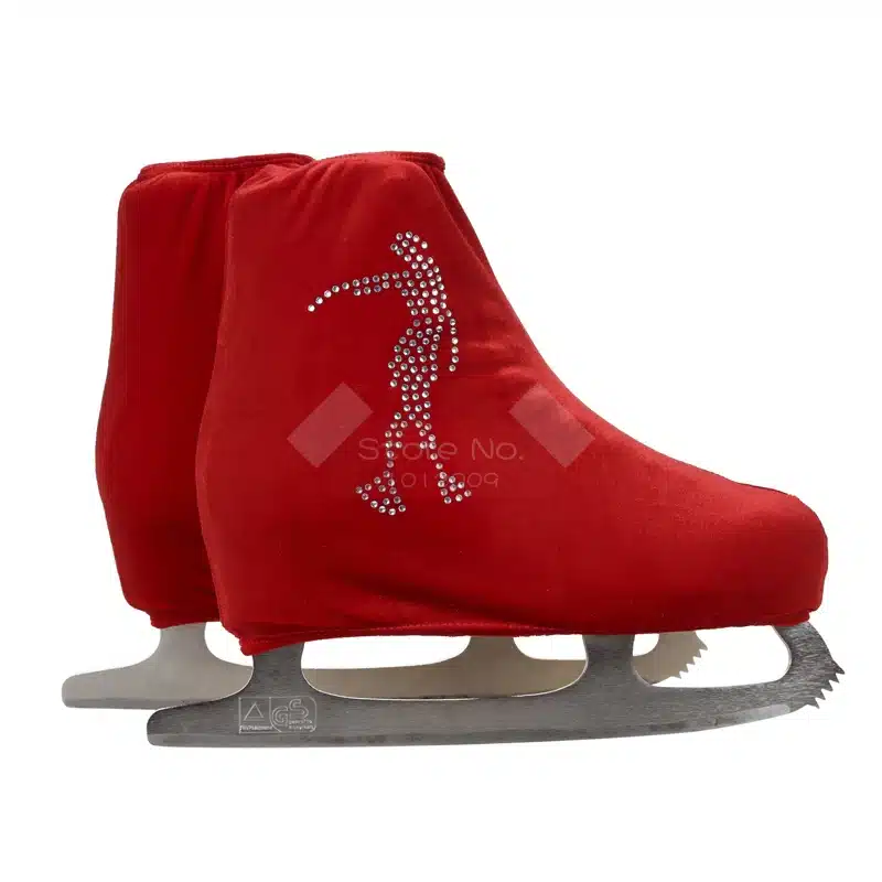 24 Colors Child Adult Velvet Ice Skating Figure Skating Shoes Cover Roller Skate Fabric Accessories White Skater 3 Rhinestone 30