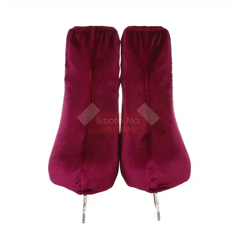 24 Colors Child Adult Velvet Ice Skating Figure Skating Shoes Cover Roller Skate Fabric Accessories White Skater 3 Rhinestone 31