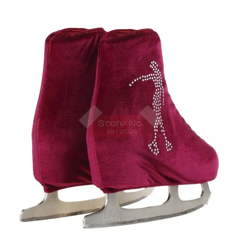 24 Colors Child Adult Velvet Ice Skating Figure Skating Shoes Cover Roller Skate Fabric Accessories White Skater 3 Rhinestone 33
