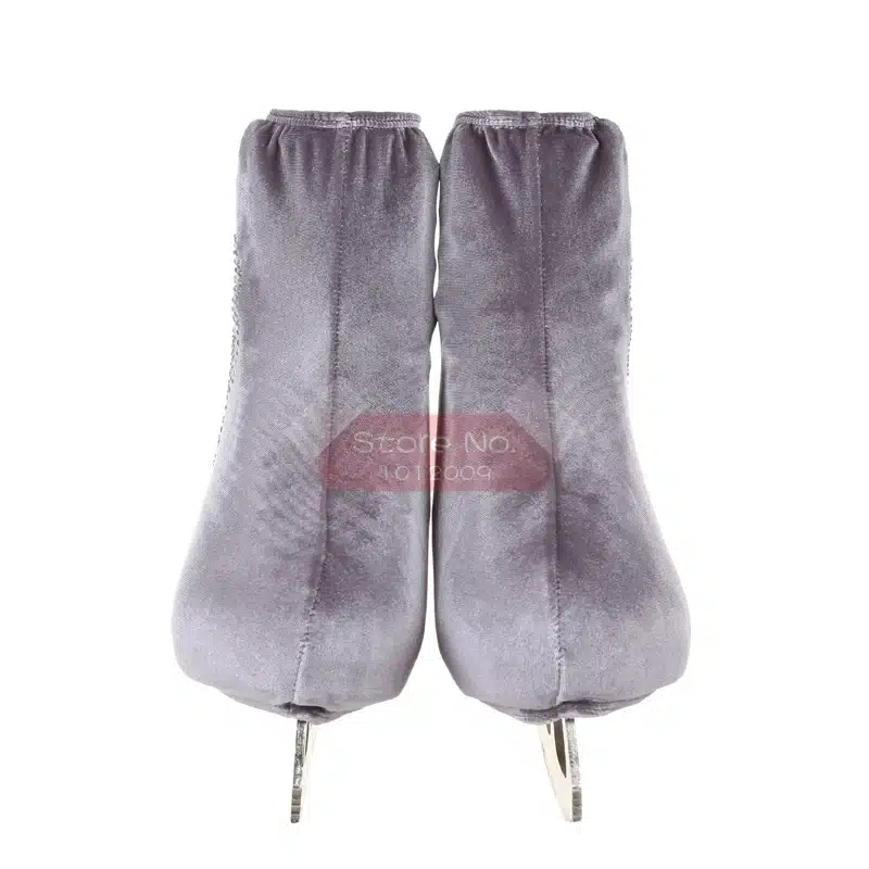 24 Colors Child Adult Velvet Ice Skating Figure Skating Shoes Cover Roller Skate Fabric Accessories White Skater 3 Rhinestone 34