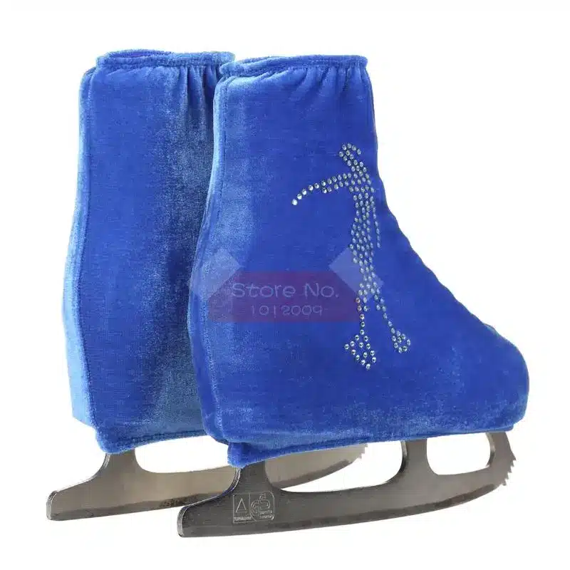 24 Colors Child Adult Velvet Ice Skating Figure Skating Shoes Cover Roller Skate Fabric Accessories White Skater 3 Rhinestone 39