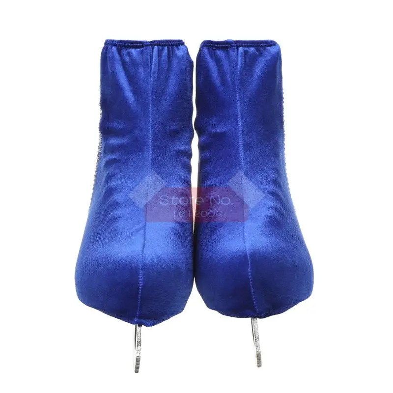 24 Colors Child Adult Velvet Ice Skating Figure Skating Shoes Cover Roller Skate Fabric Accessories White Skater 3 Rhinestone 40