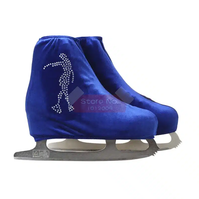 24 Colors Child Adult Velvet Ice Skating Figure Skating Shoes Cover Roller Skate Fabric Accessories White Skater 3 Rhinestone 41