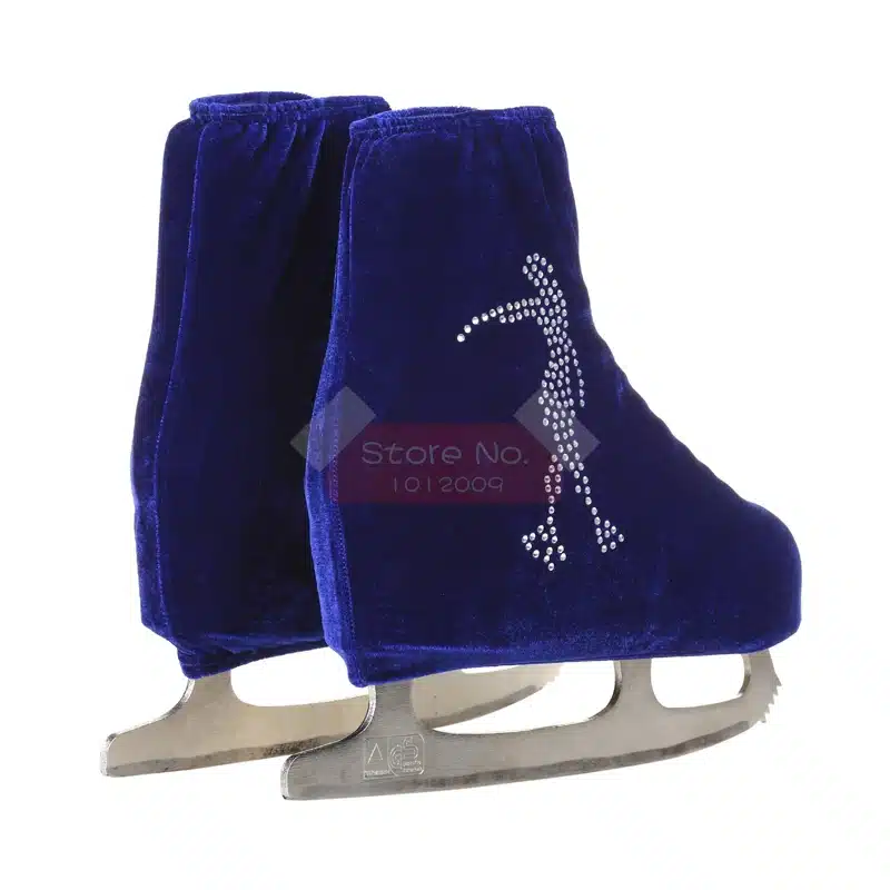 24 Colors Child Adult Velvet Ice Skating Figure Skating Shoes Cover Roller Skate Fabric Accessories White Skater 3 Rhinestone 45