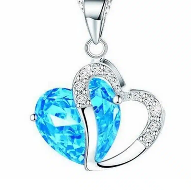 1 PC 7 Colors Top Fashion Class Women Girls Lady Heart Crystal pendentif amethyste Maxi Statement Pendant Necklace NEW Jewelry 13