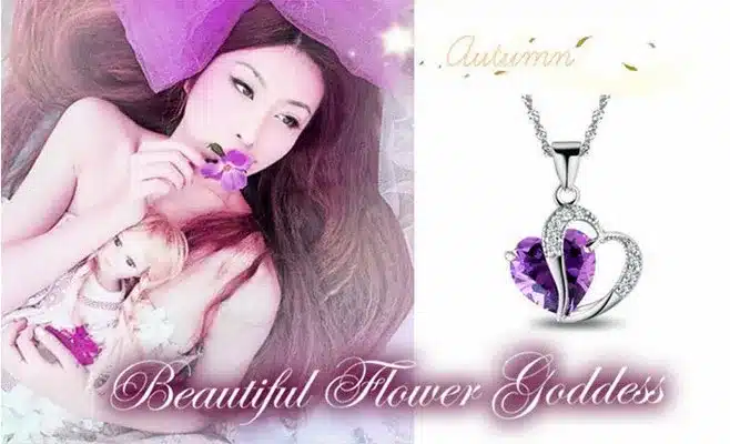 1 PC 7 Colors Top Fashion Class Women Girls Lady Heart Crystal pendentif amethyste Maxi Statement Pendant Necklace NEW Jewelry 19