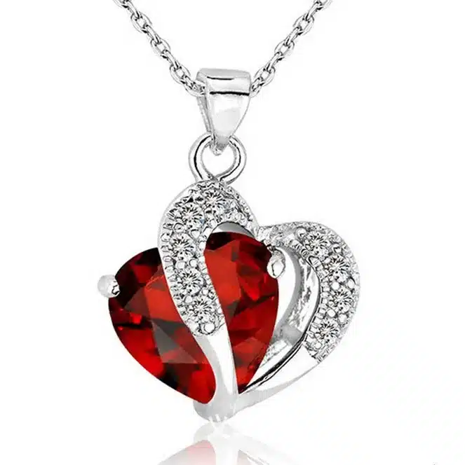 1 PC 7 Colors Top Fashion Class Women Girls Lady Heart Crystal pendentif amethyste Maxi Statement Pendant Necklace NEW Jewelry 20