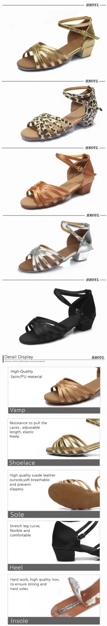 601 High quality new arrival wholesale girls Children/child/kids ballroom tango salsa latin dance shoes low heel shoes 10